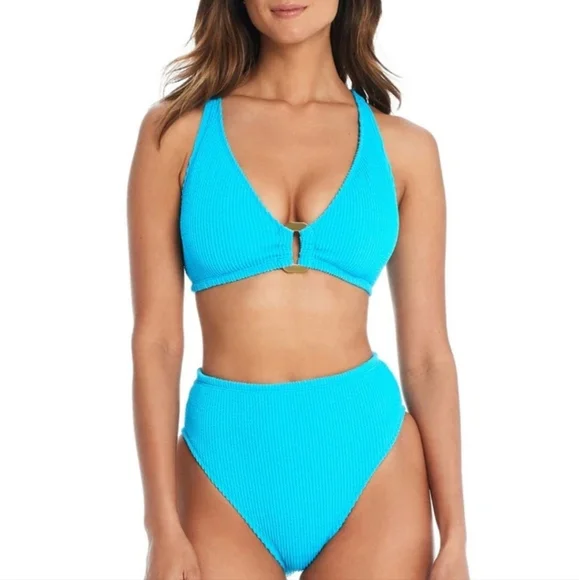 Bleu by Rod Beattie Women's Blue High Waisted Bikini Bottoms Sizes 12, 14 - Picture 3 of 12